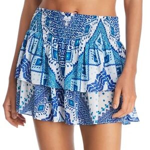 Ramy Brook Sibyl Tiered Ruffle Print Skirt